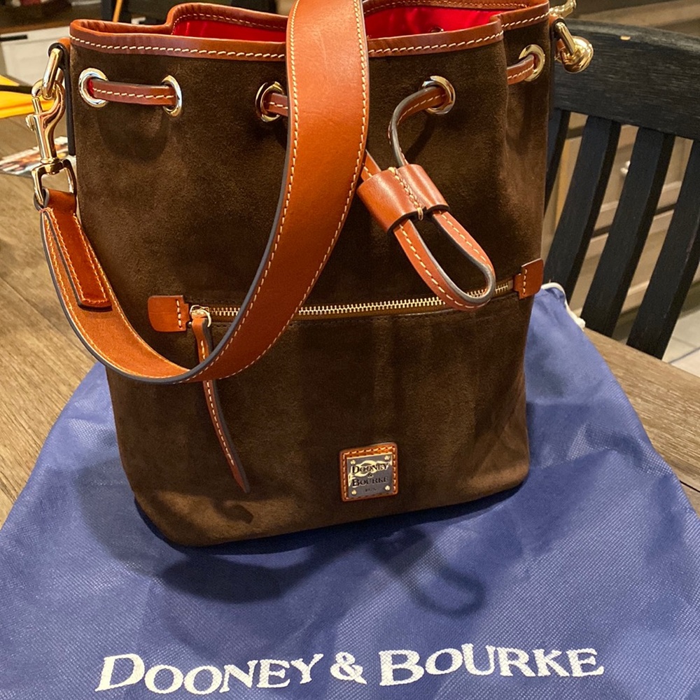 Dooney & Bourke Brown and Tan Bucket Shoulder Bag